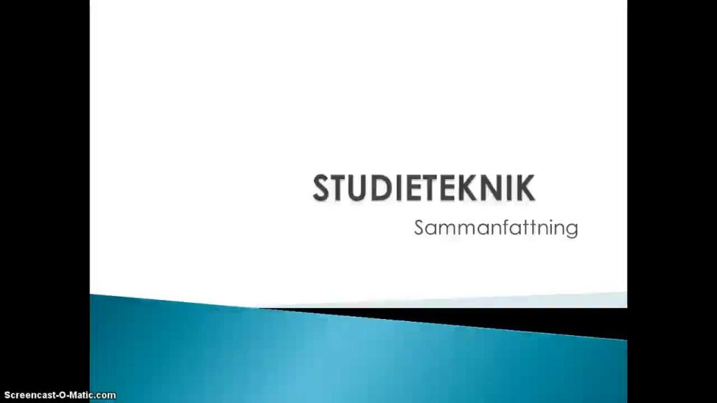 Studieteknik - sammanfattning