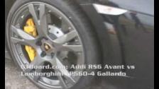 LP560-4 Gallardo vs Audi RS6 Avant 580 HP 50-300 km/h = GTBoard.com