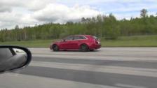 Chevrolet Corvette ZR1 vs Cadillac CTS-V Estate (bad start from ZR1, 1st to 4th?)